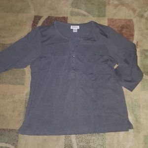 Anthony Richards tunic top v neck gray 1x